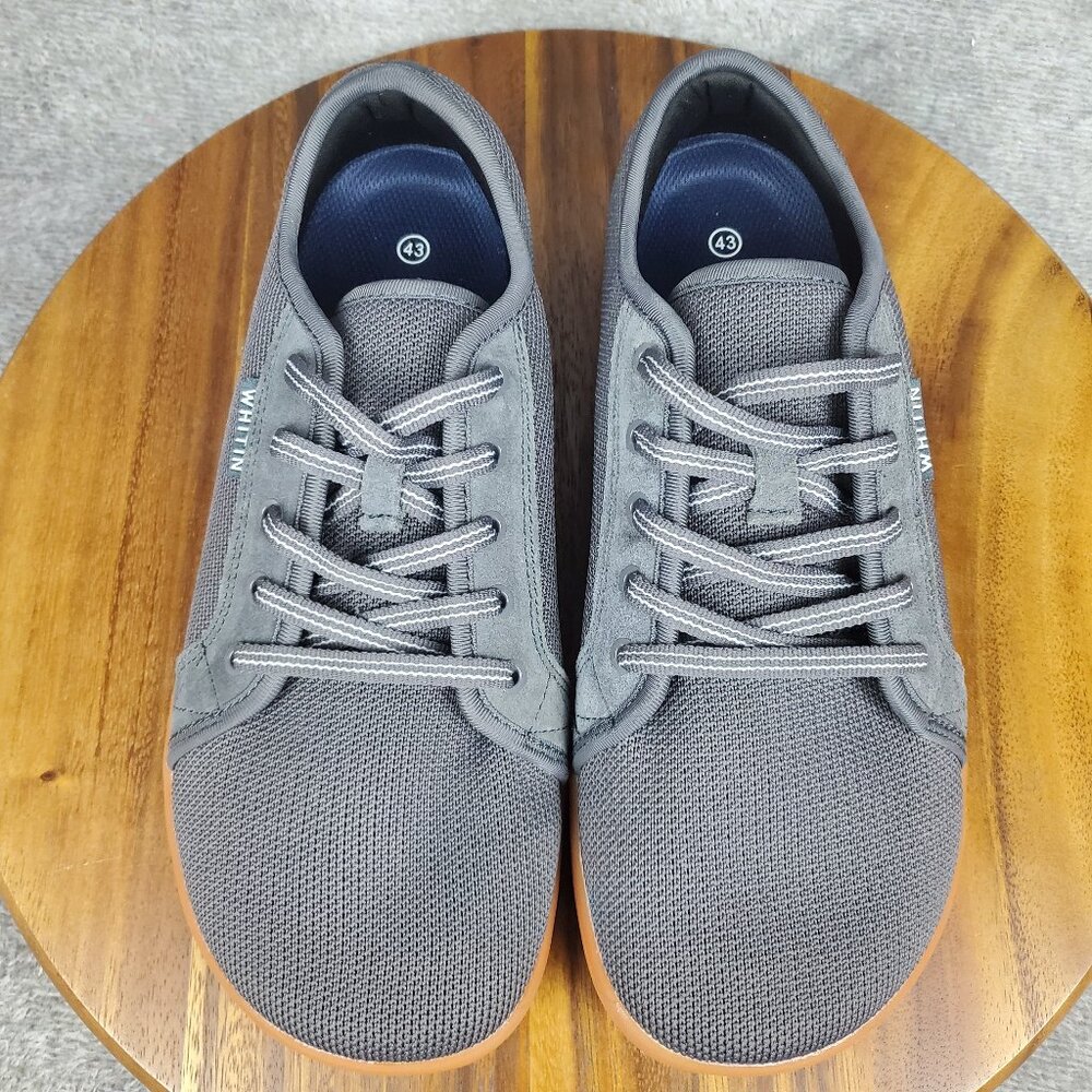 Whitin Barefoot Shoes Men's 9.5 43 Gray Canvas Minimalist Athletic Sneakers - Picture 6 of 8